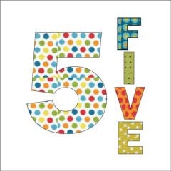 Growing Up - Five - White - Applique