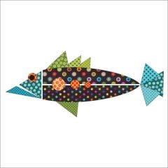 Origami Fish - Blue - Applique