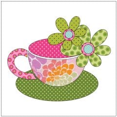 Tea Party - Tea Cups - Pink - Applique