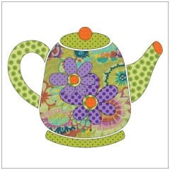 Tea Party - Tea Pots - Green - Applique