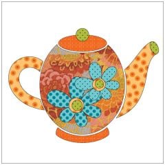 Tea Party - Tea Pots - Orange - Applique