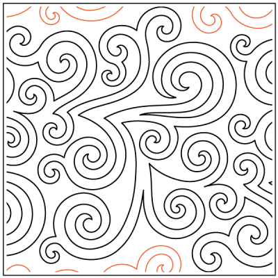 Benay's Swirled Feathers - Pantograph