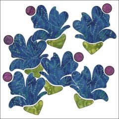Bohemian Chic - Blossoms - Batik - Blue - Applique
