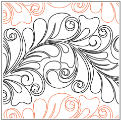 Botanical Curled Feather - Pantograph