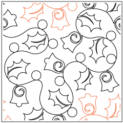 Christmas Holly Bells - Pantograph