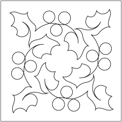 Christmas Holly - Block #2 - Stencil