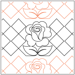 Crosshatch Roses - Border- Pantograph