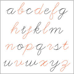 Cursive Alphabet - Lowercase - Set 