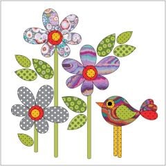 Daisy Dotz - Small - Grey/Purple - Applique