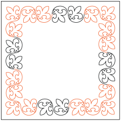 Fleur De Lis Shield - Border - Panto/Corner Layout