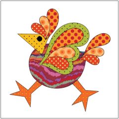 Funky Chicken - Red Dotz - Applique