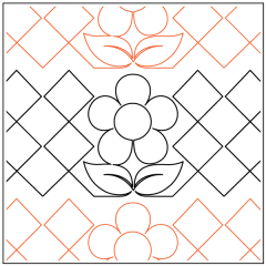 Gingham Posies - Border - Pantograph