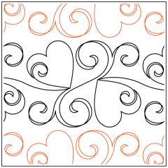 Heart Curls - Border - Pantograph