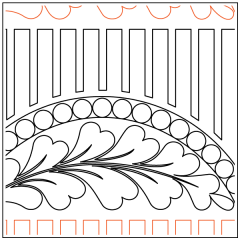 Heart Fern Pearls - Swag N Lines - Border - Pantograph