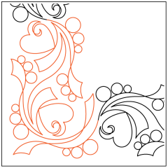 Heart Ribbons N Pearls - Border - Corner