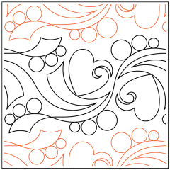 Heart Ribbons N Pearls - Border - Pantograph