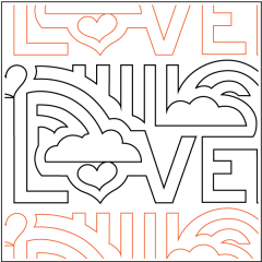 Love Allover - Border - Pantograph