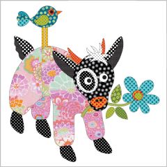 Mama Goat in PJ's - Pink - Applique