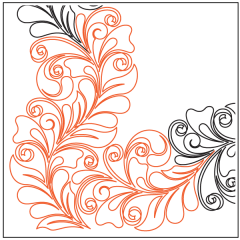 Botanical Curled Feather - Corner