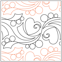 Heart Ribbons N Pearls - Border - Pantograph