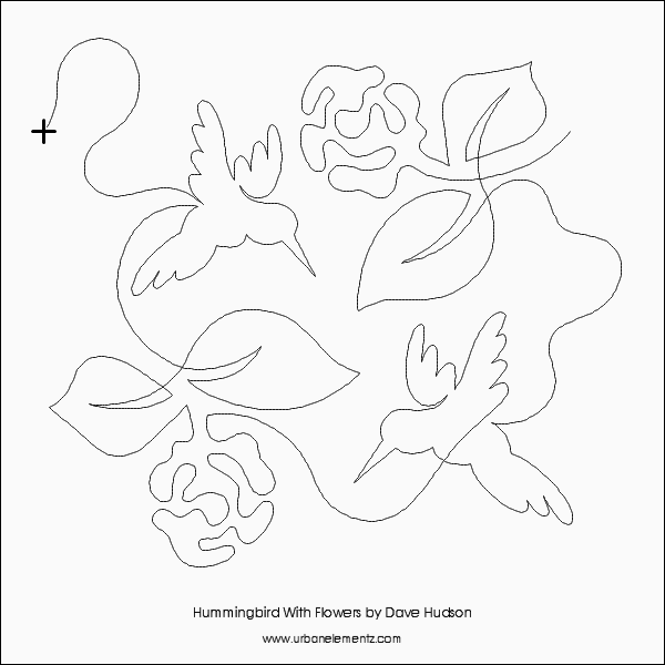 Hummingbird with Flowers - Pantograph